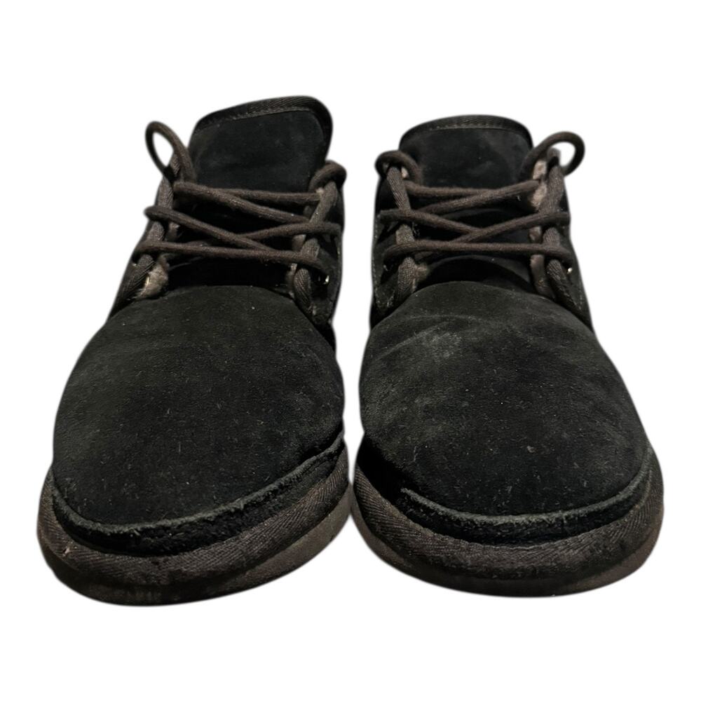 UGG Neumel Boots Men’s Size 9 Black Suede Sheepskin Chukka Ankle - Picture 3 of 9